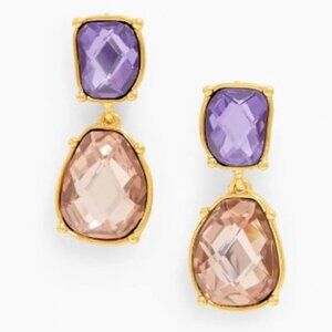 TALBOTS - Checkered Stone Drop Earrings  NWT